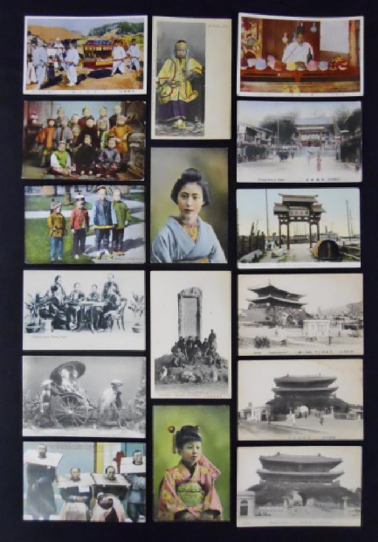 Antique International Postcards, (42pc): Collection of forty-two early 20th C. postcards, including black and white photograph cards and printed cards. Countries and cultures include Canada, Japan, China, North Africa, India, Europe and more