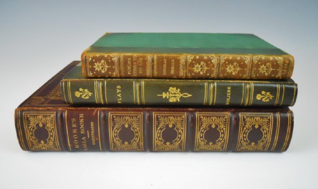 Collection of Antiquarian Books (3pc): Collection of 3 antiquarian books: (1) Lallah Rookh: An Oriental Romance by Thomas Moore (London: Longman, Green, Longman and Roberts, 1861), Quarto, (xxiv), 381 pp. With 69 illustrations from origina