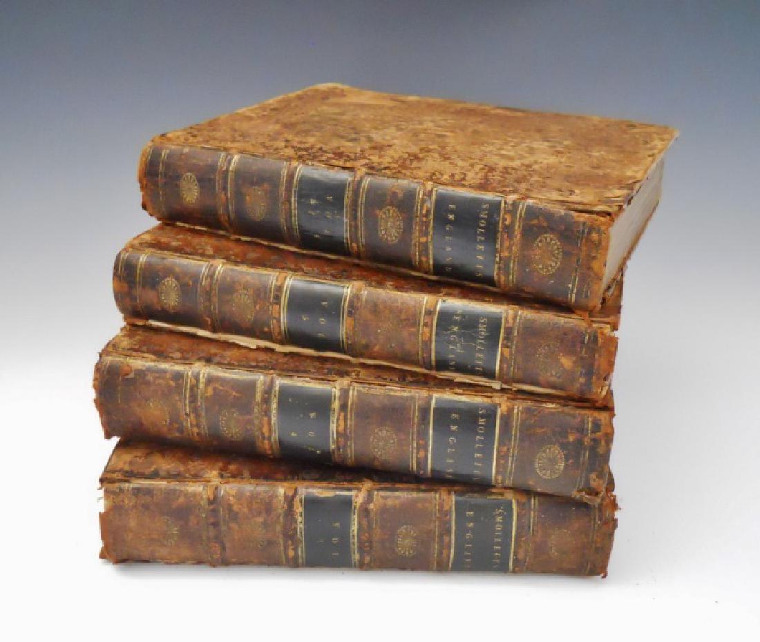 1748 Books, History of England, T. Smollett (4pc): "A Complete History of England, deduced from The Descent of Julius Caesar, to the Treaty of Aix La Chapelle, 1748" by Tobias Smollett, M.D. (London: Printed for James Rivington and James Fletcher, at 