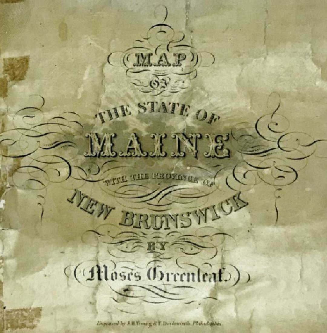 Wall Map of Maine, Moses Greenleaf, 1844