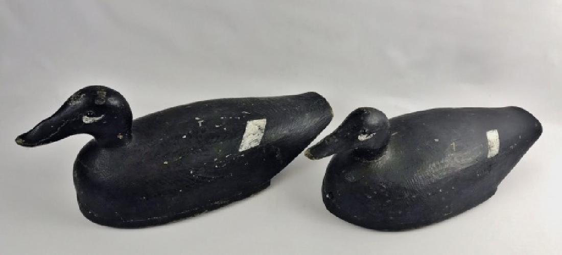 Rig Mate Pair, Wood Scoter Decoys, Joe Lincoln