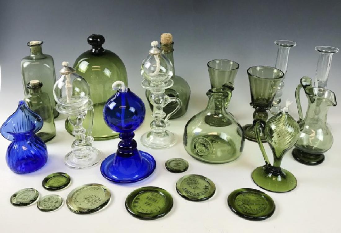 Hand Blown Jamestown,VA Glass, (23pc)