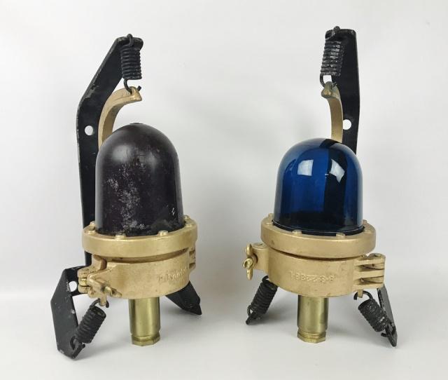 Vintage Brass Railroad Signal Lamps