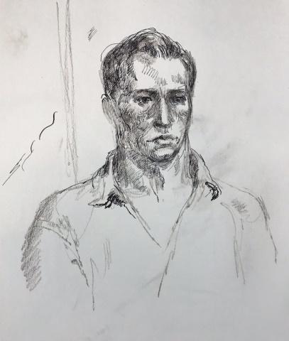 Duxbury, MA Artist Gertrude Youse Sketchbook, 1948: Drawing Pad belonging to Duxbury, MA artist Gertrude Anne Youse, dated 1948. A well known local painter and teacher, she moved to Duxbury from Boston in the 1950's, where she had attended school at th