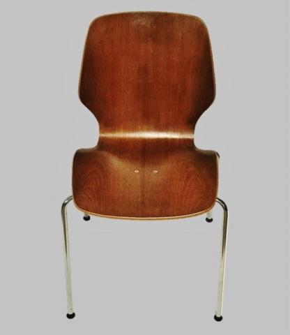 20th C. Modern Bentwood Chair, Westnofa, Norway: Scandinavian modern "Oivind Iverson" bentwood chair, signed with decal "westnofa furniture made in Norway". Bent plywood construction on chromed metal legs. Chair is in excellent condition, measures: 