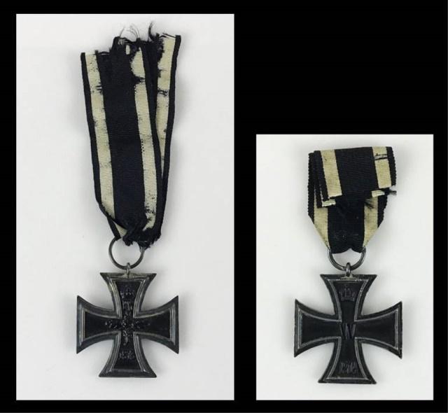 WW1 Imperial German Iron Cross 2nd Class, (2pc): Two World War One Imperial German Iron Cross Second Class medals. Three piece construction with magnetic center, 1914 date with white and black silk ribbon. Excellent condition with wear.