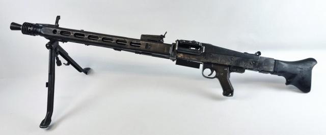 WW2 German MG42 Machine Gun, Inert Dummy Receiver: World War Two German MG 1942 Machine Gun, Original WW2 German parts assembled on a cast dummy receiver. Gun with blued steel components with bakelite grips and butt stock with bipod. Components with m