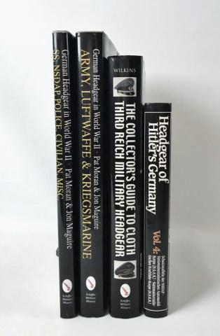 WW2 German Headgear Books (4pc): WW2 German Headgear Books (4pc) : "German Headgear in World War II: SS, NSDAP, Police, Civilian, & Misc: A Photographic Study of German Hats and Helmets" by Pat Moran & Jon Maguire (Schiffer Military 