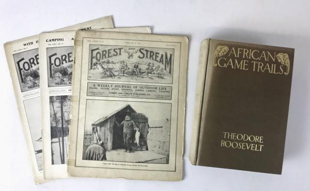Theodore Roosevelt Hunting & Fishing (4pc): Theodore Roosevelt Hunting & Fishing: (1) "African Game Trails: An Account of the African Wanderings of an American Hunter-Naturalist" by Theodore Roosevelt (New York: Charles Scribner's Sons, 1910),