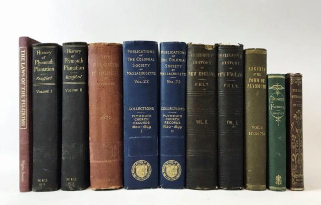 Plymouth Colony Histories (11pc): Plymouth Colony Histories (11pc): (1) "Pilgrim Memorials, and Guide to Plymouth" by William S. Russell. Third Edition. (Boston: Crosby and Nichols, 1864), cloth, 228pp. Personal copy (signed) belongin
