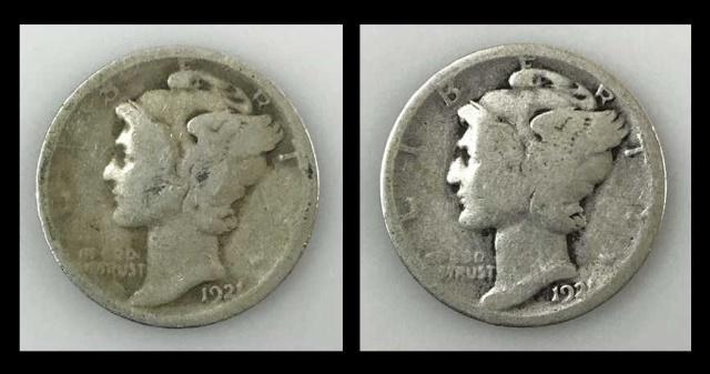 1921 P Mercury Head Dimes, G-VG, (2pc) (1 of 5)