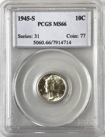 1945 S Mercury Head Dime, PCGS MS66 (1 of 4)