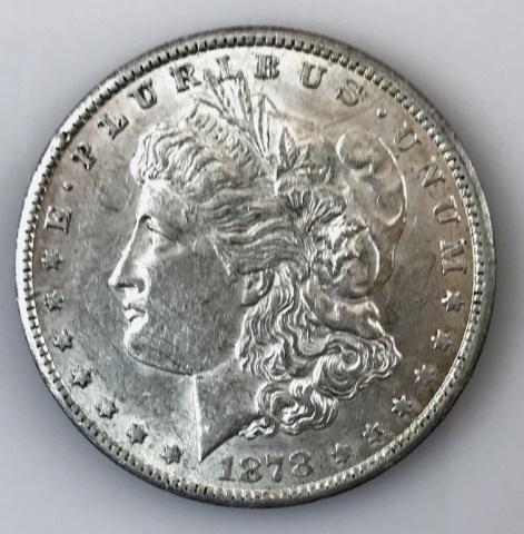 1878 CC Morgan Silver Dollar, AU- BU (1 of 2)