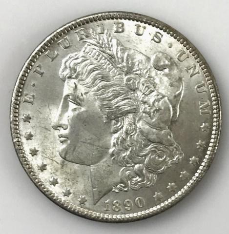 1890 P Morgan Silver Dollar, BU (1 of 2)