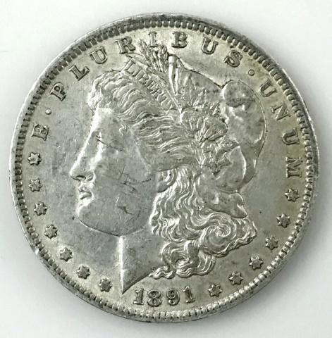 1891 O Morgan Silver Dollar, AU (1 of 2)