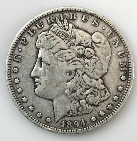 1894 O Morgan Silver Dollar, VF (1 of 2)
