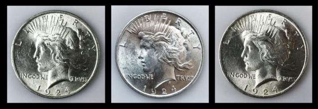 1924 P Peace Silver Dollar, BU, (3pc) (1 of 7)