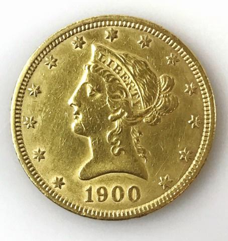 1900 P $10 Liberty Head Gold Coin, XF-AU (1 of 2)