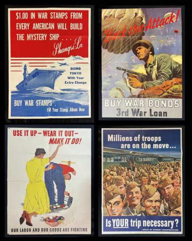 WW2 US Bond  Posters Published 1943 (4pc) (1 of 10)