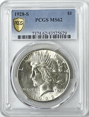1928 S Peace Silver Dollar, PCGS MS62 (1 of 4)