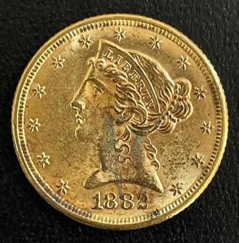 1882 Liberty Head $5.00 Gold Coin, BU (1 of 2)