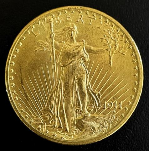1911 D Saint Gaudens $20.00 Gold Coin, BU (1 of 2)