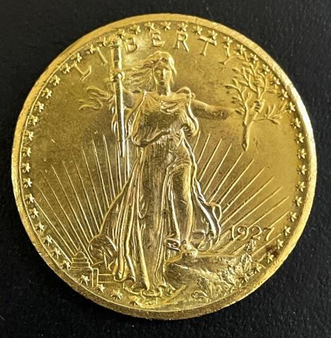 1927 Saint Gaudens $20.00 Gold Coin, BU (1 of 2)