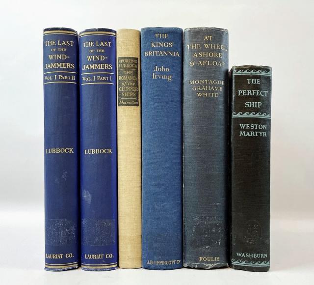 Last of the Windjammers, Ship Histories (6pc): Last of the Windjammers, Ship Histories: (2) "The Last of the Windjammers" by Basil Lubbock. With Illustrations And Plans. Two Volumes: Volume I, Part I and Volume I, Part II (Boston: Charles E. Lauri