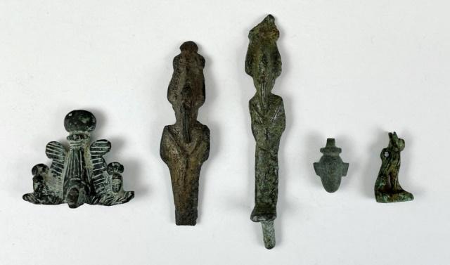 Ancient Egyptian Bronze, Faience Ornaments (5pc) (1 of 5)