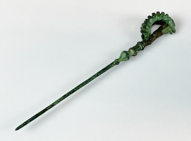 Ancient Luristan Bronze Hair Pin With Deer (1 of 4)