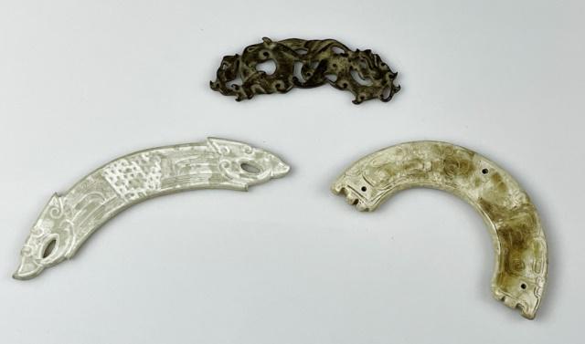 Chinese Warring States Carved Jade Huang (3pc) (1 of 8)