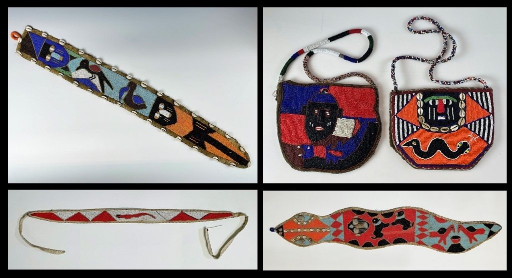 African Yoruba Beaded Belts, Diviner Bags (5pc) (1 of 11)
