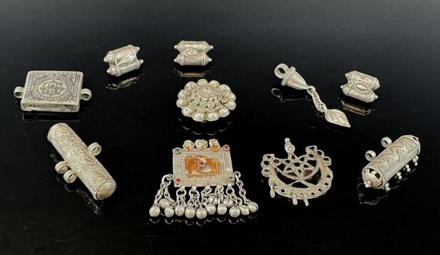 18th C and 19th C Persian Silver Ornaments (10pc) (1 of 5)