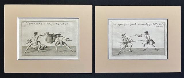 18th C. French Sword Fighting Prints, 1740 (2pc) (1 of 5)