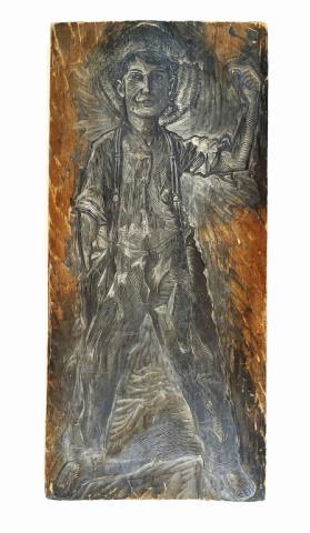 19th C. Large Format Carved Wooden Printing Plate (1 of 3)