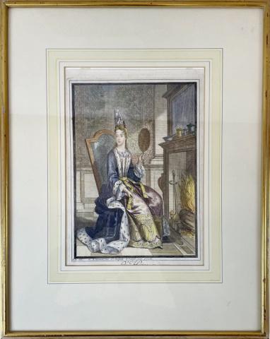 18th C. French Print "L'Hiver", Nicolas Bonnart (1 of 3)