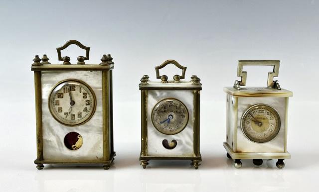 French and Swiss Miniature Carriage Clocks (3pc) (1 of 8)