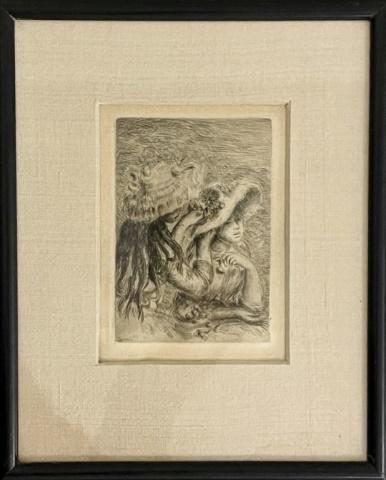 Antique Etching, Le Chapeau Epingle, August Renoir (1 of 3)
