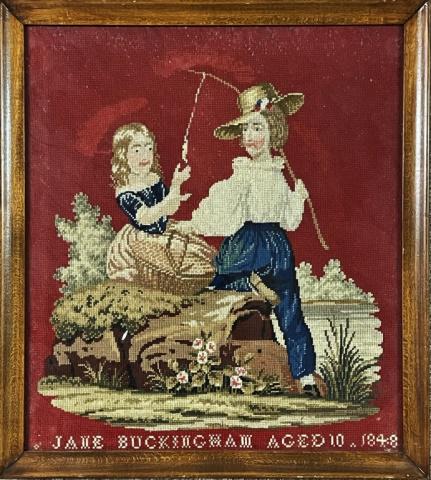 1848 Dated Needlepoint Sampler Panel (1 of 5)