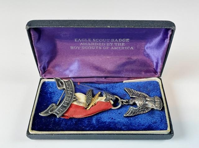 1930's Boy Scouts Cased Silver Eagle Scout Badge (1 of 7)