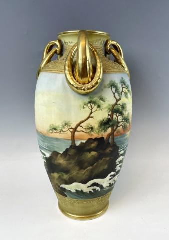 Large Japanese Hand Painted Porcelain Vase, Nippon (1 of 7)