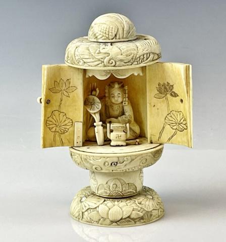 Chinese Qing Dynasty Carved Traveling Shrine (1 of 6)