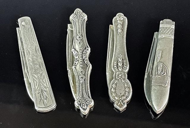 Antique Sterling Silver Pocket Knives (4pc) (1 of 8)