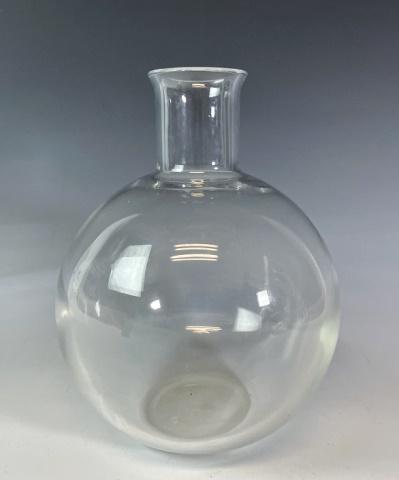 French Blown Crystal Vase, Baccarat: Fine French Blown Crystal Vase, Signed Baccarat. Large globular form with maker etch on base. Excellent condition, measures: 9.5" H X 8" W.