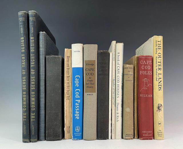 Herreshoff Yachts, Cape Cod Books (15pc): Herreshoff Yachts, Cape Cod Books: (2) "The Common Sense of Yacht Design" by L. Francis Herreshoff. 2 Volumes (New York: The Rudder Publishing Company, 1948), First Printing. Quarto, hardcover (1) "A 
