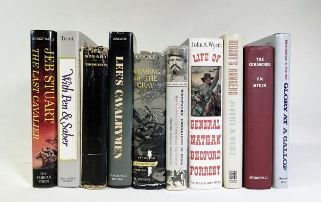 Books, Confederate Cavalry, Officers (10pc): Ten Books: (1) "Jeb Stuart" by Capt. John W. Thomason, Jr. With Ilustrations and Maps by the Author (New York and London: Charles Scribner's Sons, 1934), 8vo, cloth with dj, 512pp; (1) "Jeb Stuart, Th
