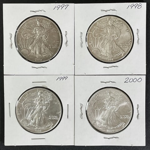 1997-2000 Silver American Eagles (4pc) (1 of 2)