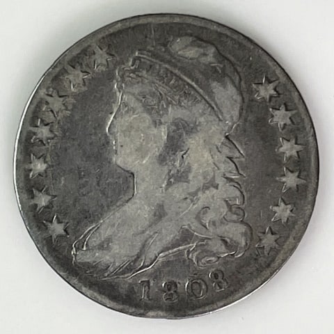 1808 Capped Bust Half Dollar, VG (1 of 2)