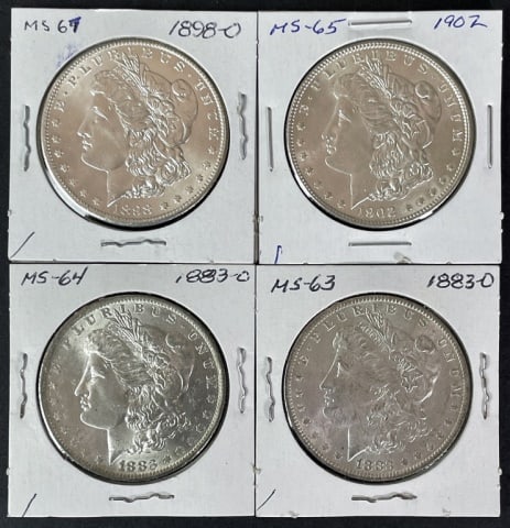 1878-1904 Morgan Silver Dollars BU (4pc) (1 of 2)