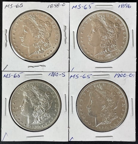 1878-1904 Morgan Silver Dollars BU (4pc) (1 of 2)